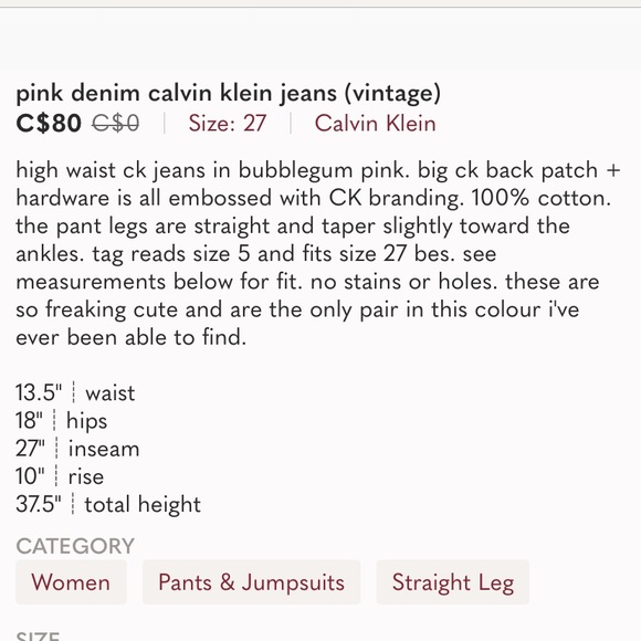 ❌ VINTAGE CALVIN KLEIN DENIM 💗 - Picture 6 of 6